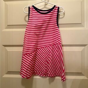 JK Designs Pink and White Striped Kids Tank Top
